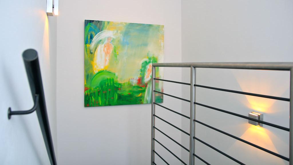 Treppengeländer und Läufe hat ein Aachener Kunstschmied gestaltet.
