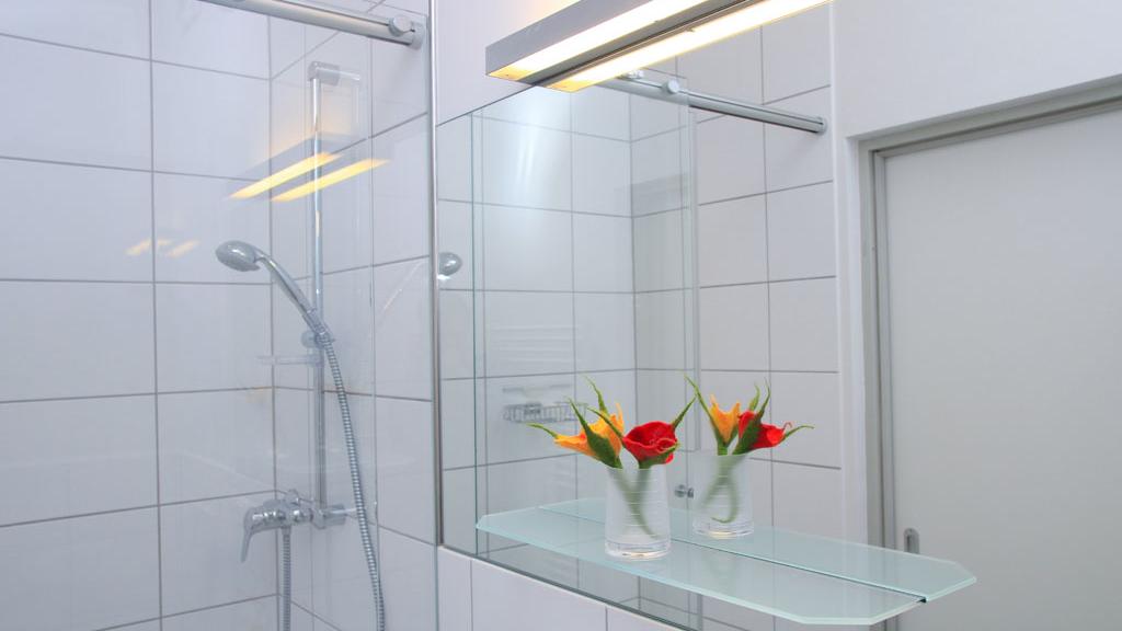 Glasabtrennung der Dusche...